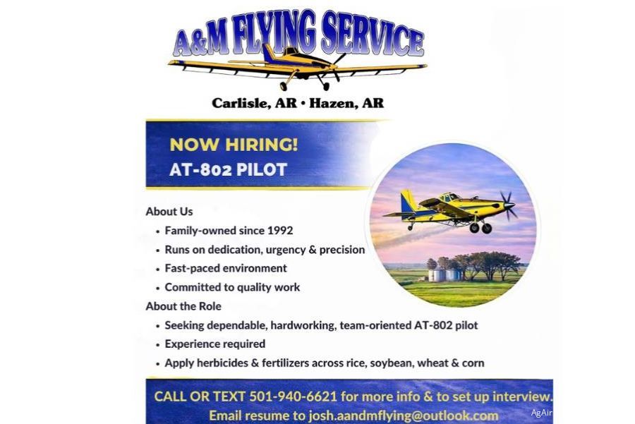 Now Hiring: Experienced AT-802 Pilot – Arkansas 